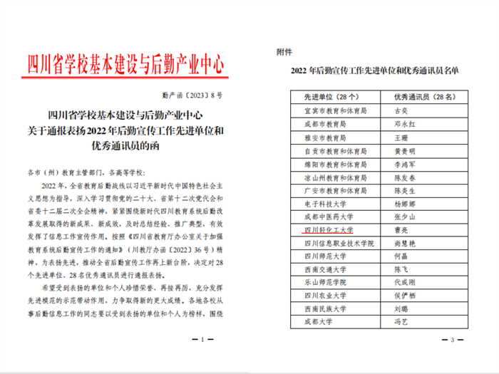 我校被省教厅评为2022年后勤宣传工作先进单位.png